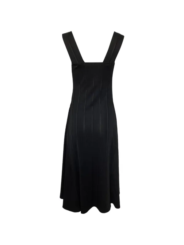 theory ribbed draped dress Theory Panelled Ribbed Midi Dress | Black