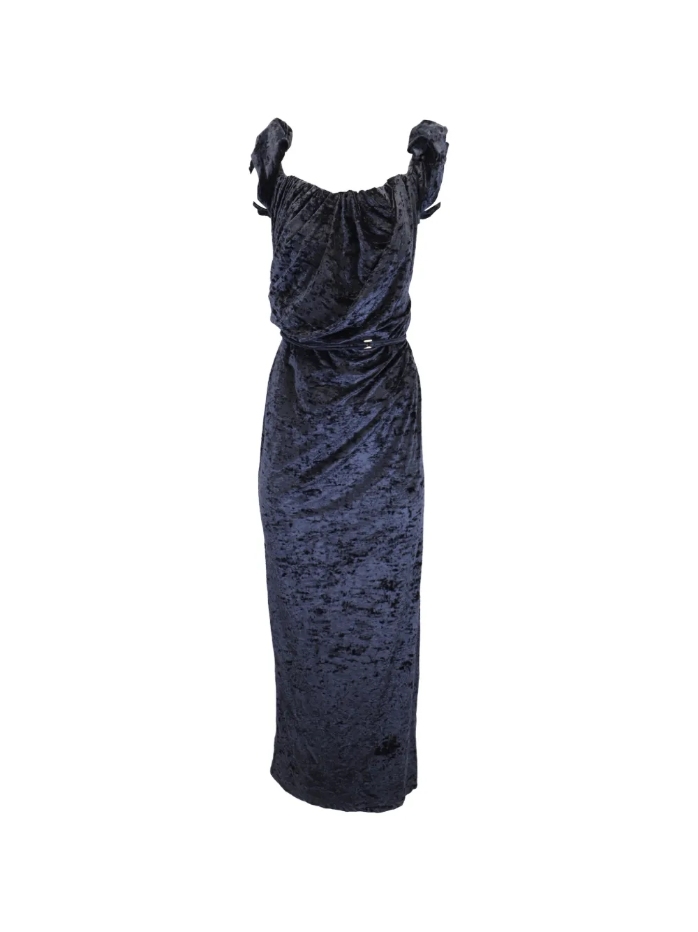 Jacquemus Pre-Owned asymmetric draped dress - Blu