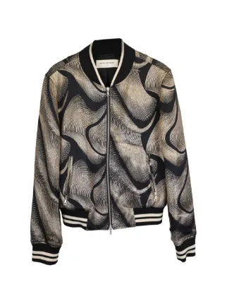 Dries Van Noten Pre-Owned ストライプ ボンバージャケット | ブラック