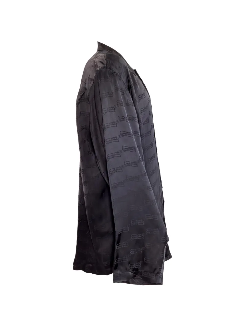 Balenciaga Pre-Owned Seidenhemd mit Logo-Print - Schwarz