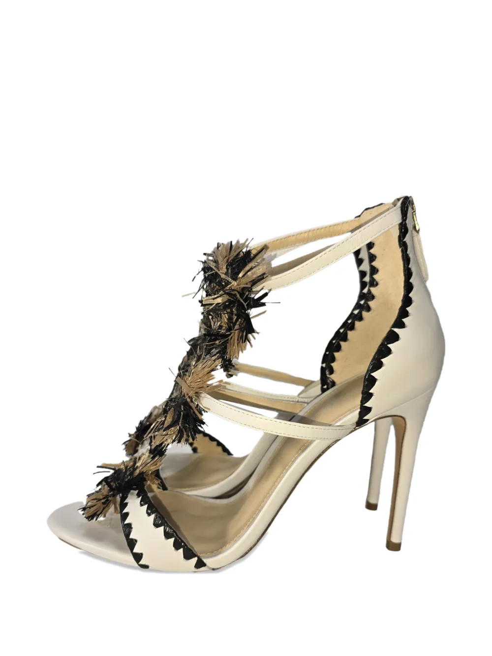  Alexandre Birman Fringed Heeled Sandals - White 