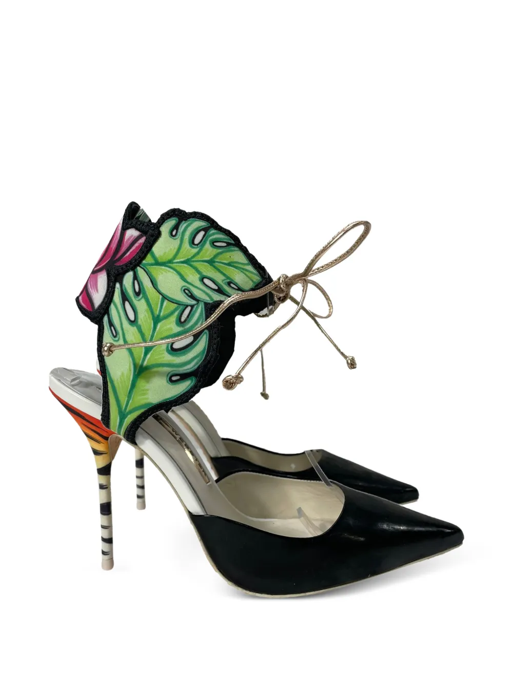 Sophia Webster leaf-embellishment leather pumps - Nero