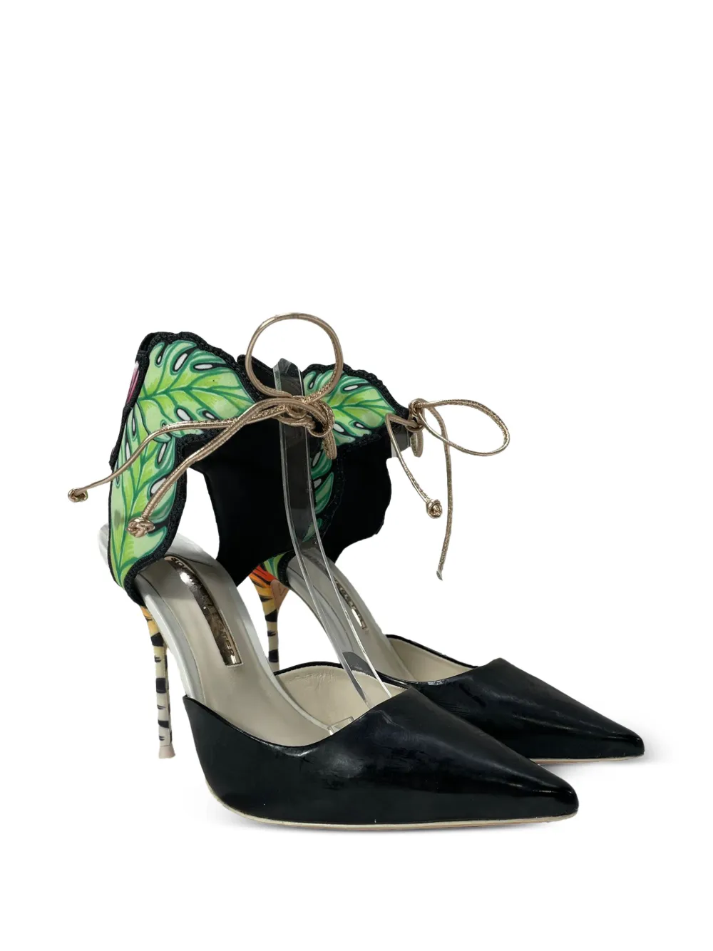  Sophia Webster Leaf-embellishment Leather Pumps - Black 