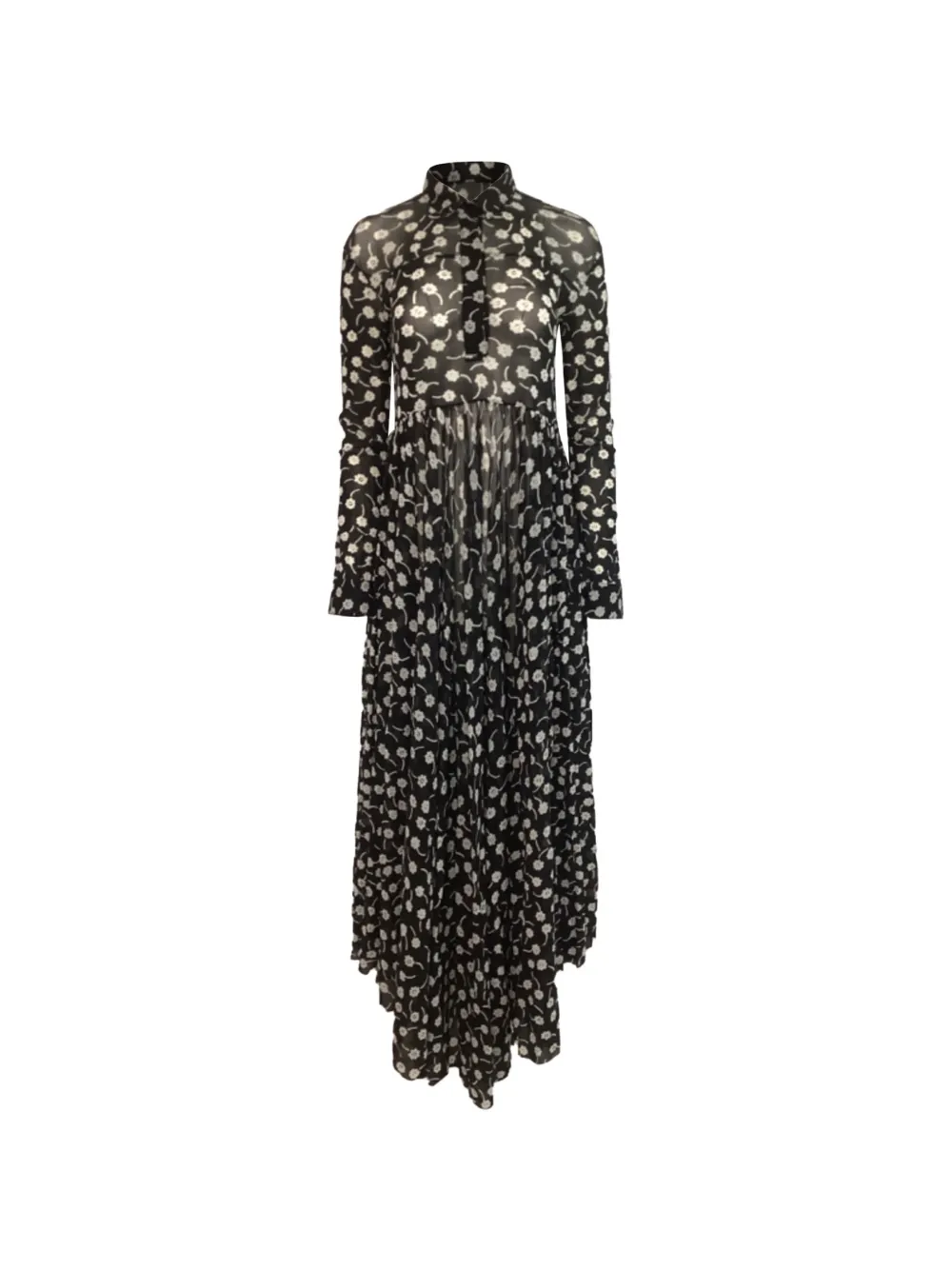 Jil Sander Pre-Owned floral-print shirt dress - Nero