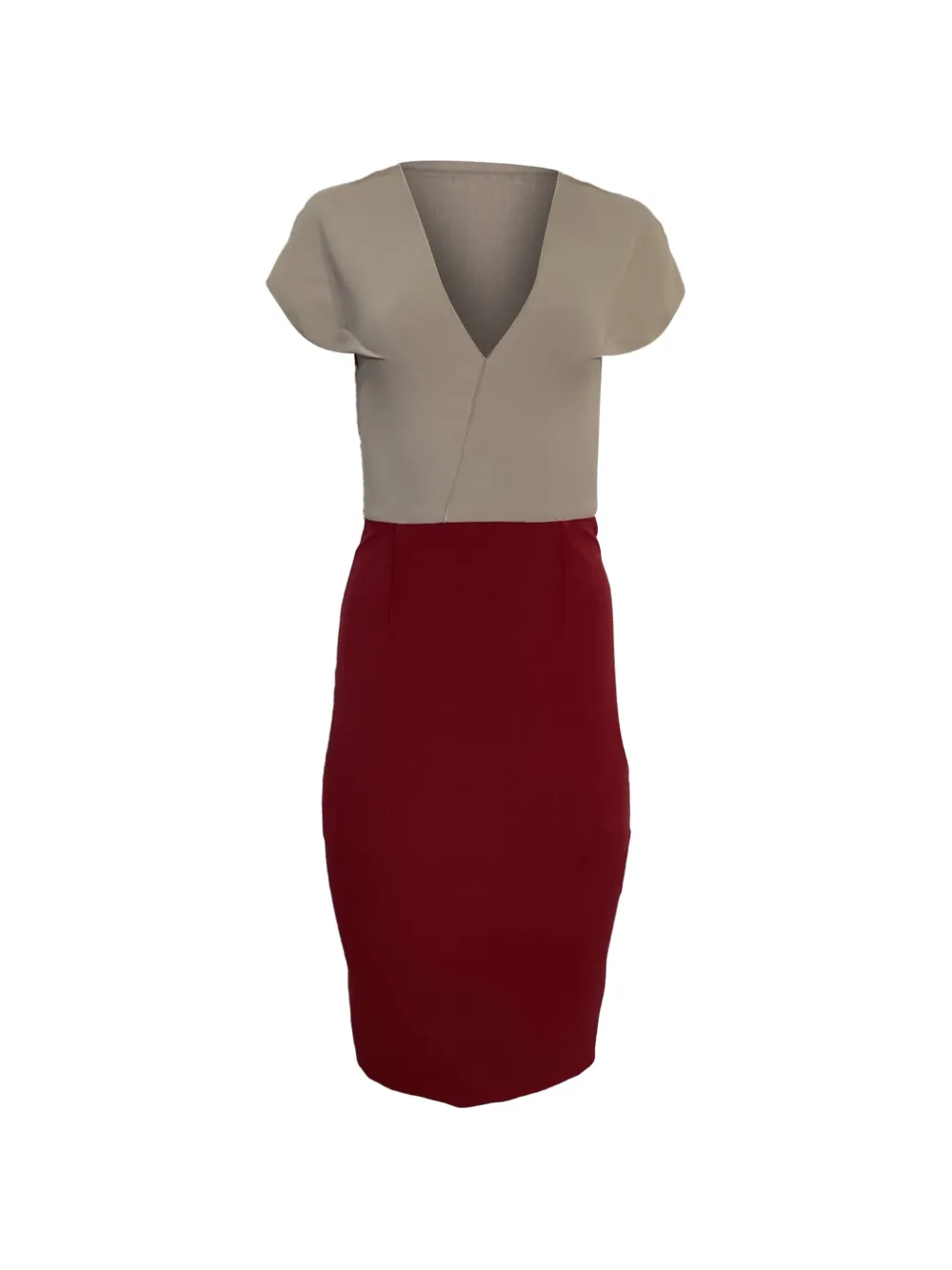 Roland Mouret colourblock V-neck dress - Rosso