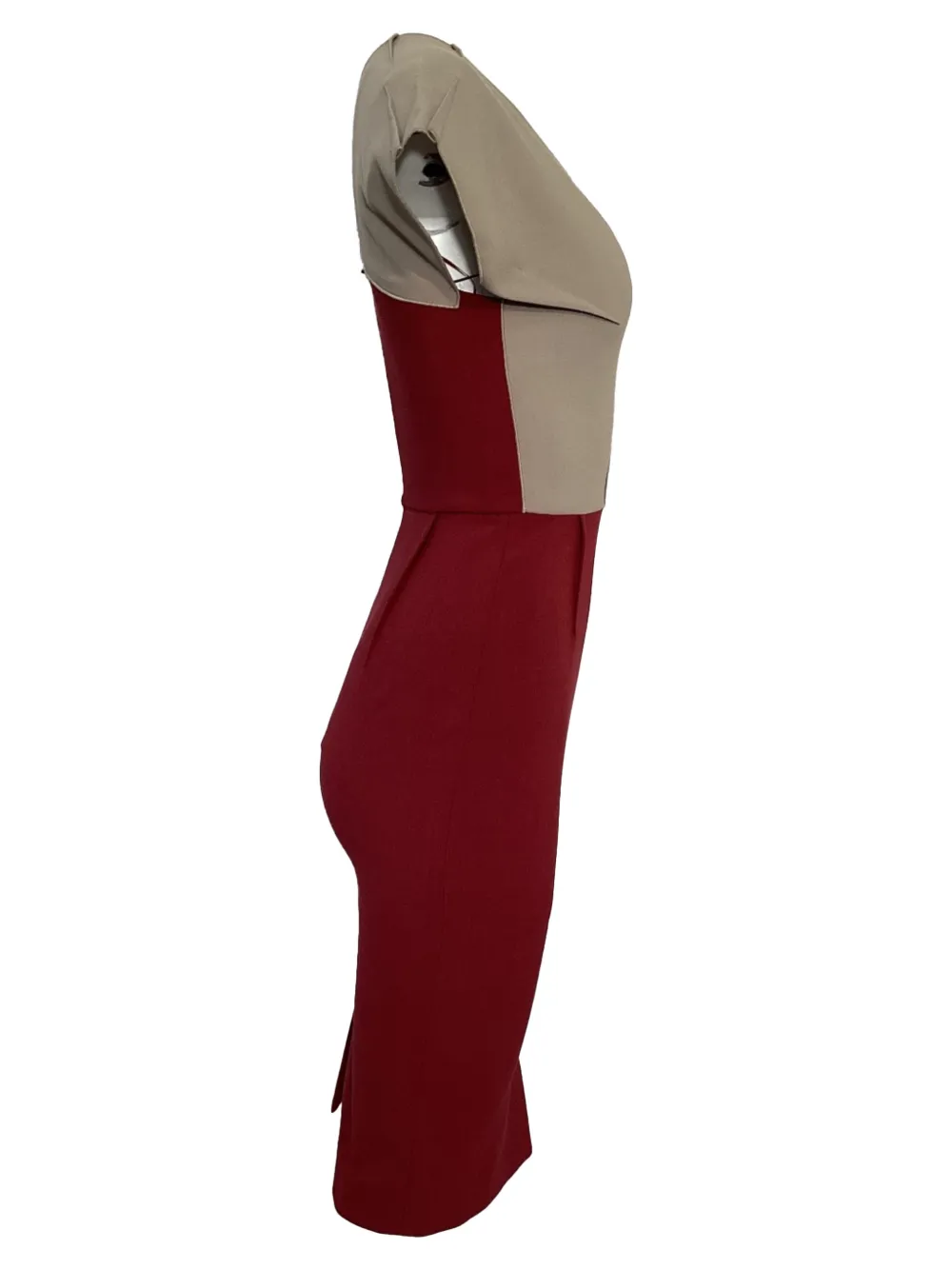Roland Mouret colourblock V-neck dress - Rood