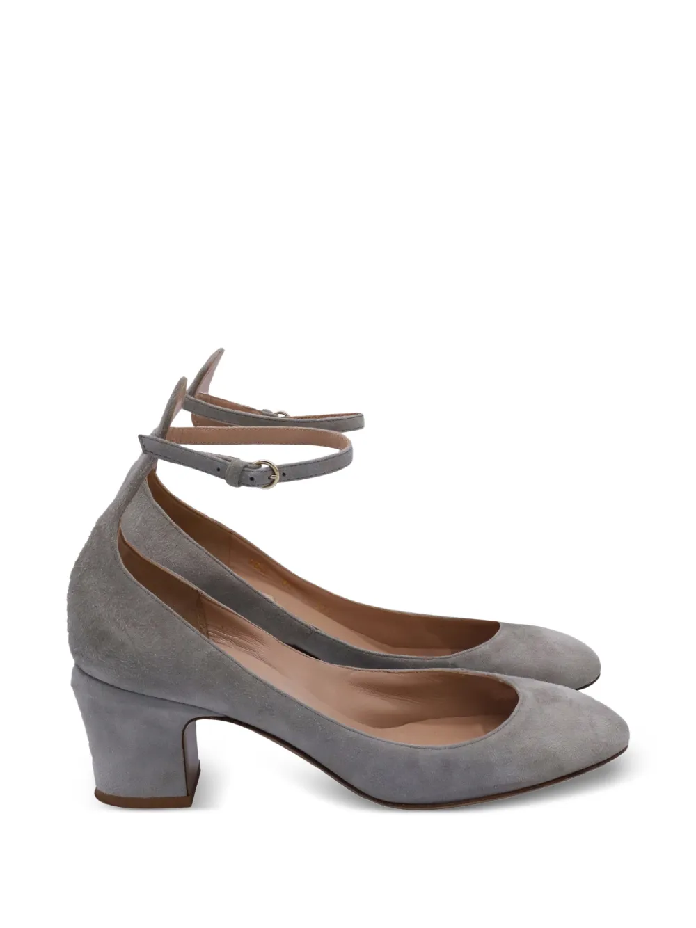 Valentino Garavani Pre-Owned Tango suede ankle-strap pumps - Grigio