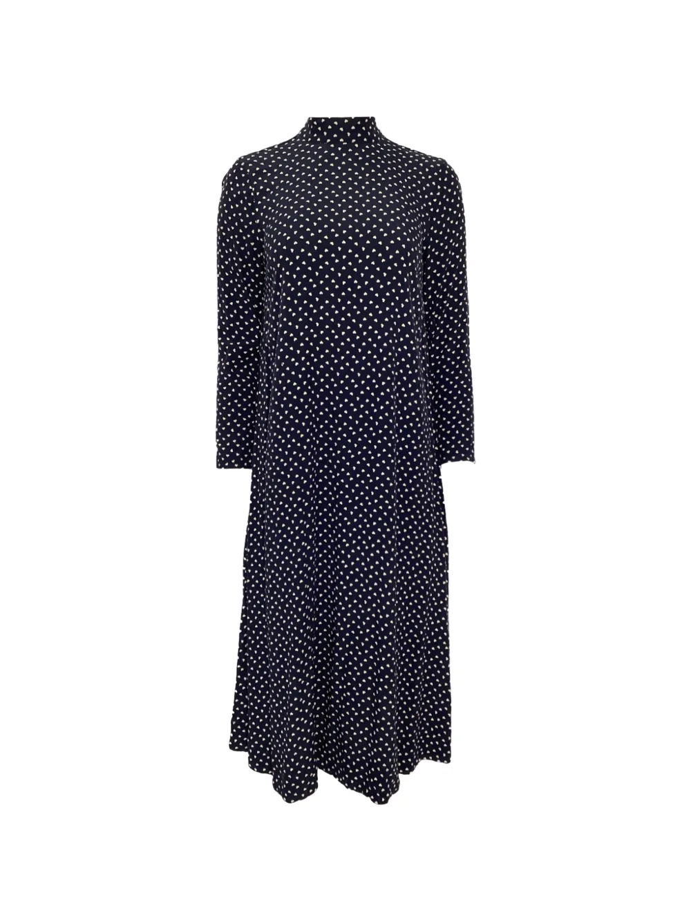 GANNI heart-printed long-sleeves dress - Blu