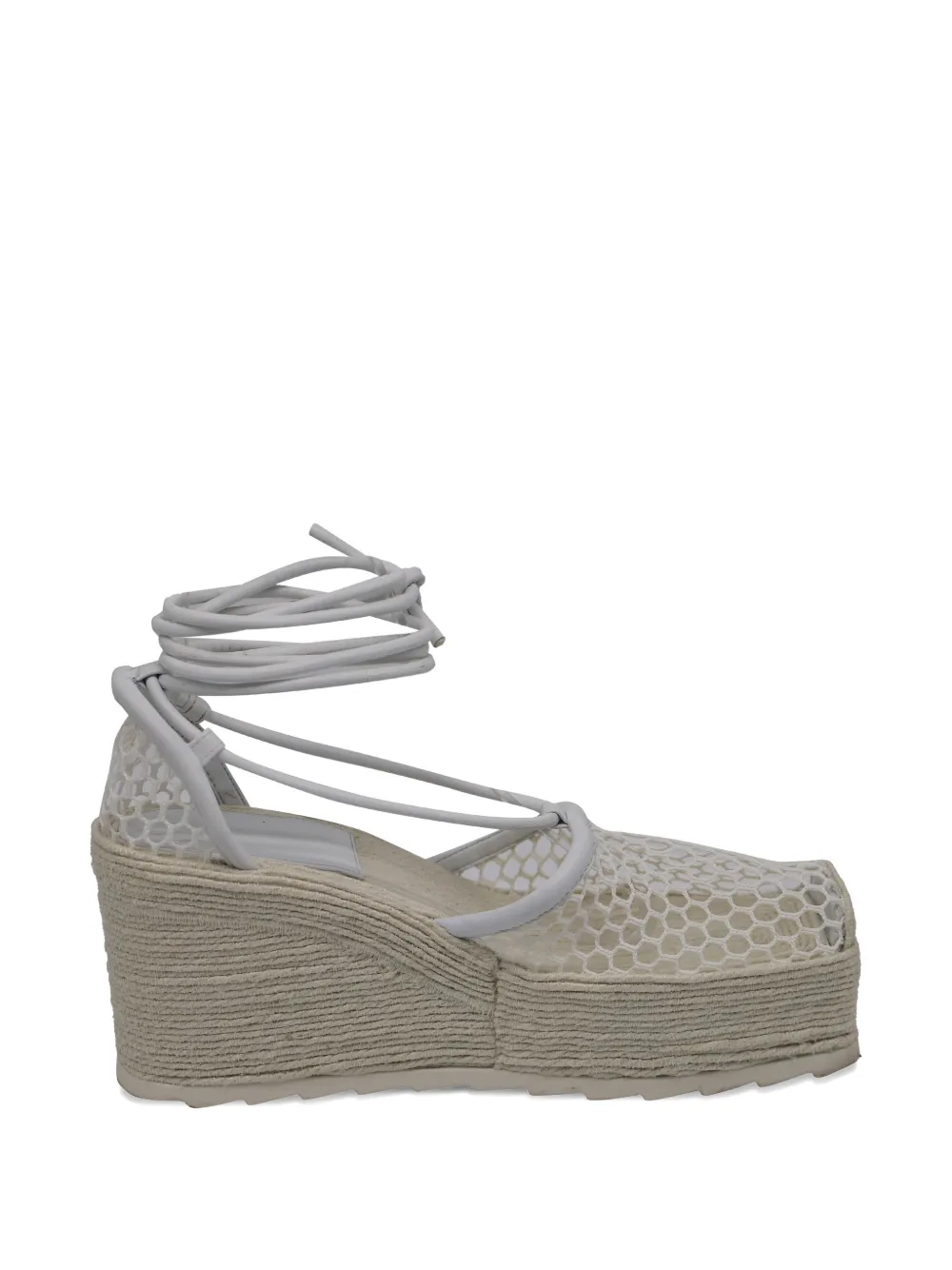 Bottega Veneta Pre-Owned lace-up heeled espadrilles - Bianco