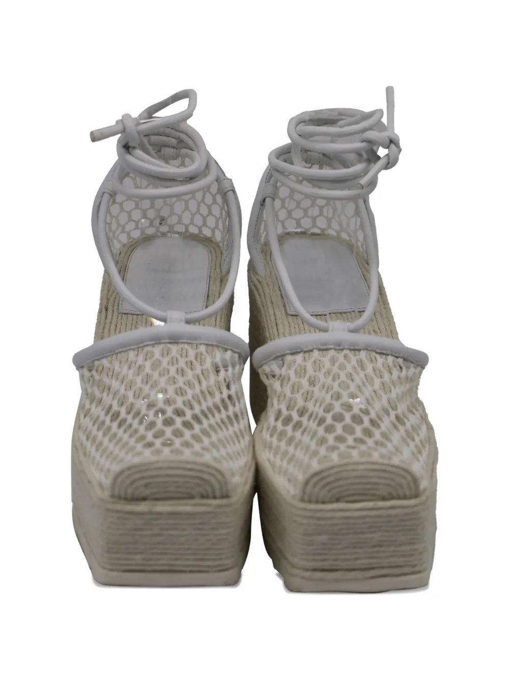 Bottega Veneta Pre-Owned lace-up heeled espadrilles - Wit