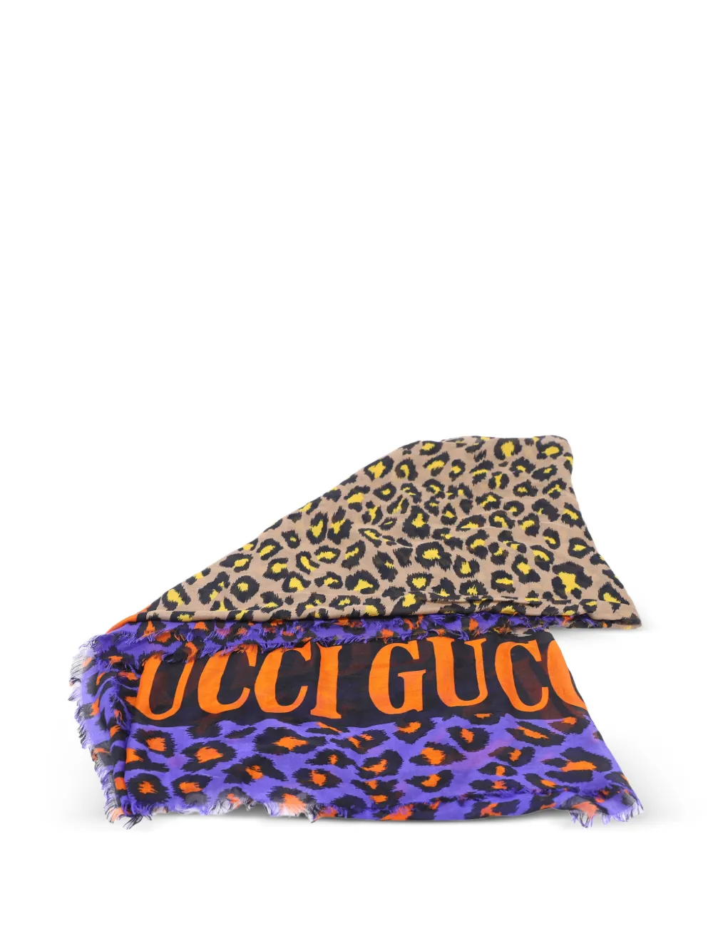 Gucci Pre-Owned leopard-print scarf - Toni neutri