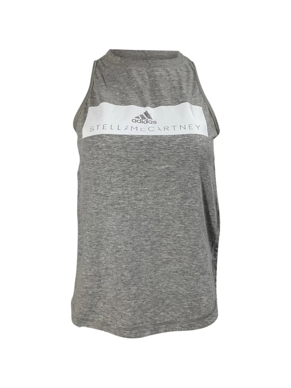 Stella McCartney Pre-Owned x Adidas logo-print cotton tank top - Grigio
