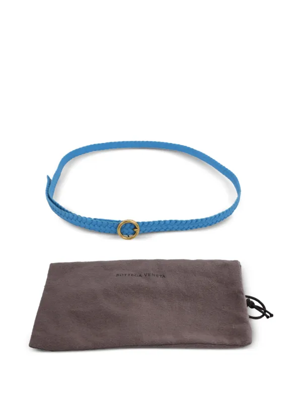 Bottega Veneta Pre-Owned Braided Thin Belt | Blue | FARFETCH display picture 1