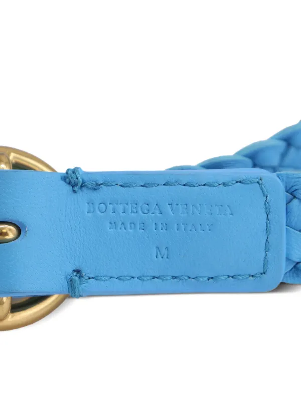 Bottega Veneta Pre-Owned Braided Thin Belt | Blue | FARFETCH