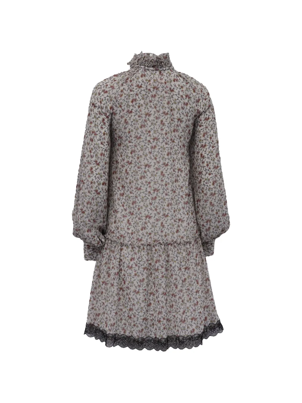 Chlo&eacute; Vintage floral-print tie-neck mini dress - Beige