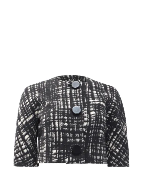 Michael Kors Vintage tweed single-breasted cropped blazer
