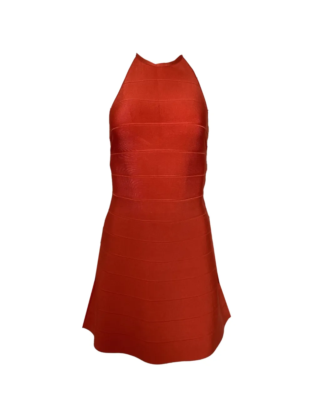 Herve Leger halter-neck a-line mini dress - Rosso