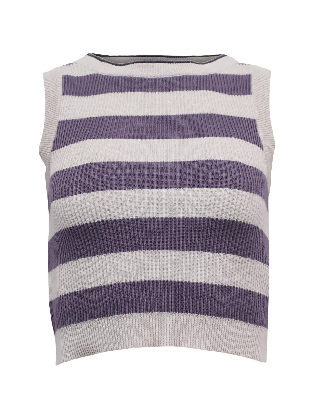 Brunello Cucinelli Vintage striped crew-neck tank top - Bianco