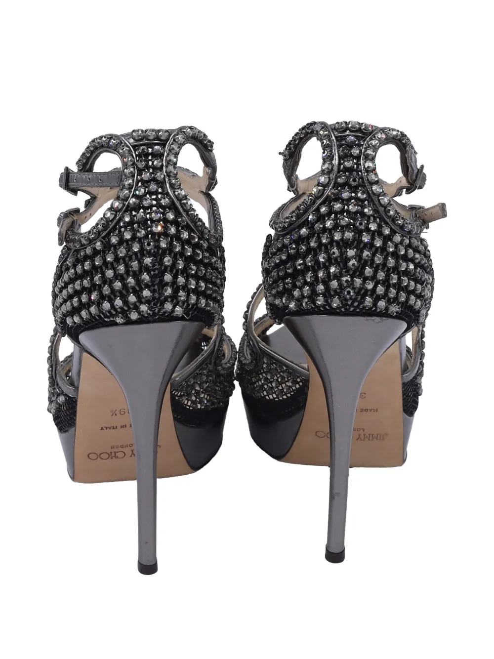 Jimmy Choo Pre-Owned 2021 Falcon embellished sandals - Zilver