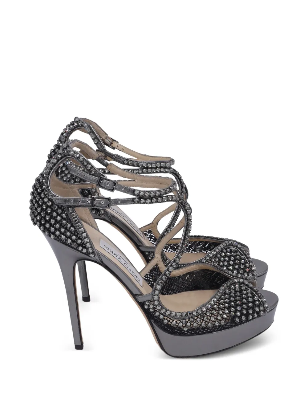 Jimmy Choo Pre-Owned 2021 Falcon embellished sandals - Argento