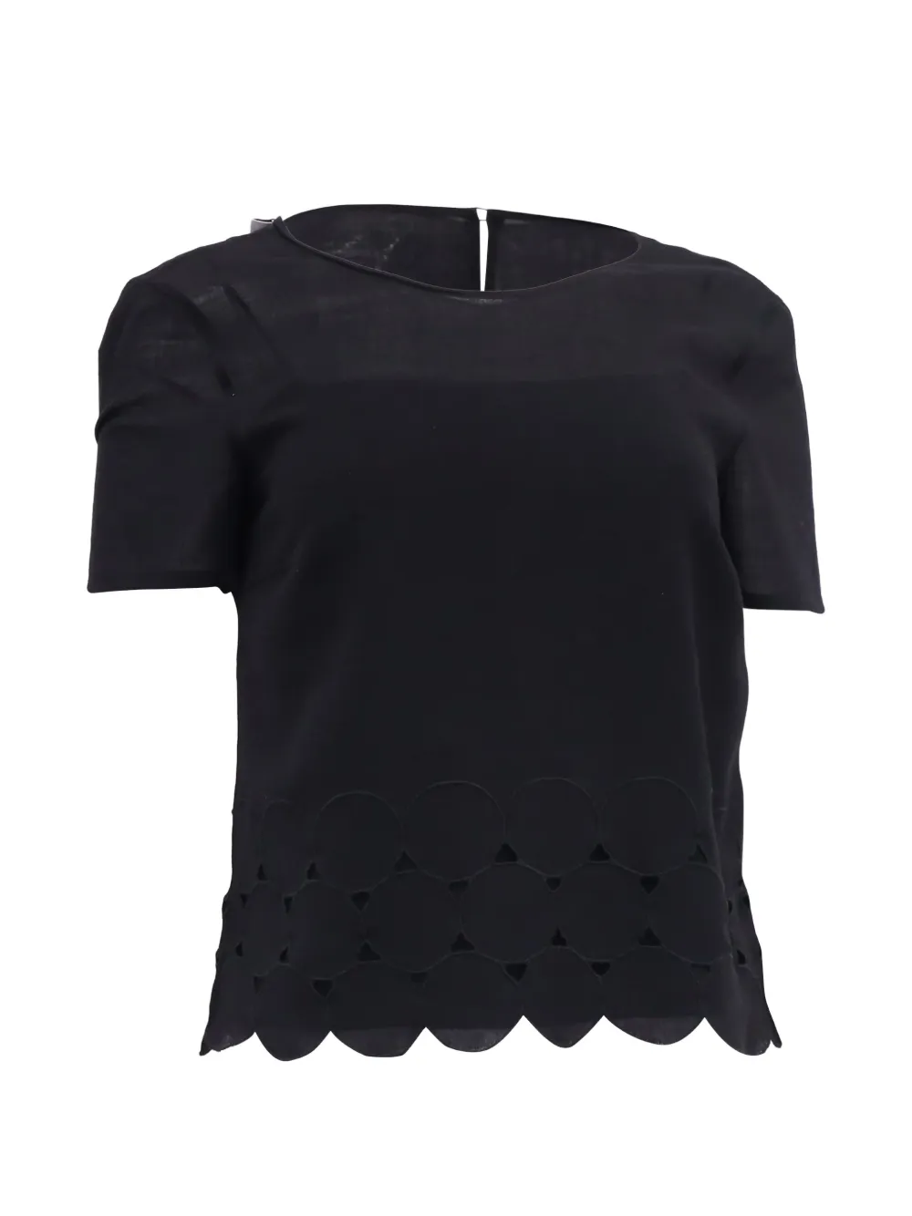 Akris scalloped-trim T-shirt - Nero