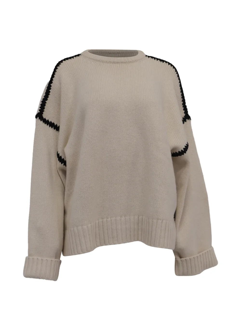 TOTEME knitted embroidered drop shoulder sweater - Toni neutri