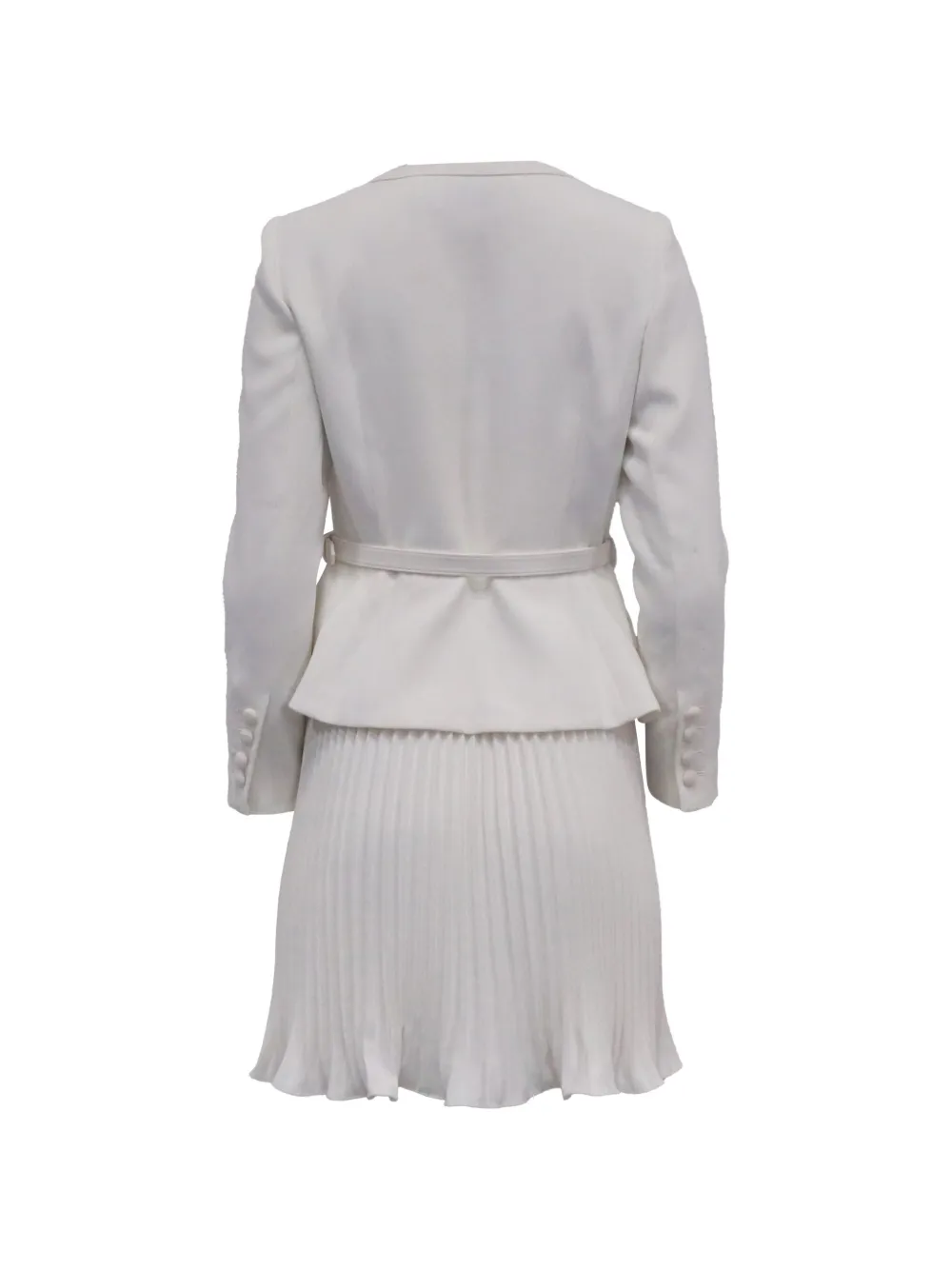 Self-Portrait pleated belted dress - Wit