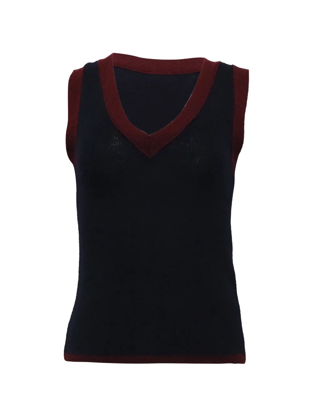 Dries Van Noten Pre-Owned ribbed-knit V-neck vest - Blu