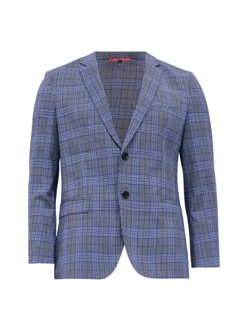 BOSS plaid single-breasted blazer
