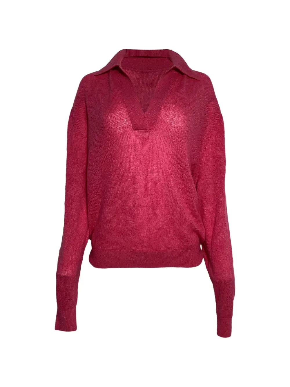 KHAITE Jo ribbed-collar sweater - Rosa