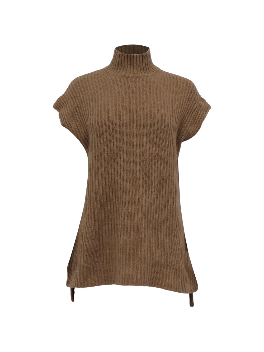 GANNI turtleneck vest - Marrone
