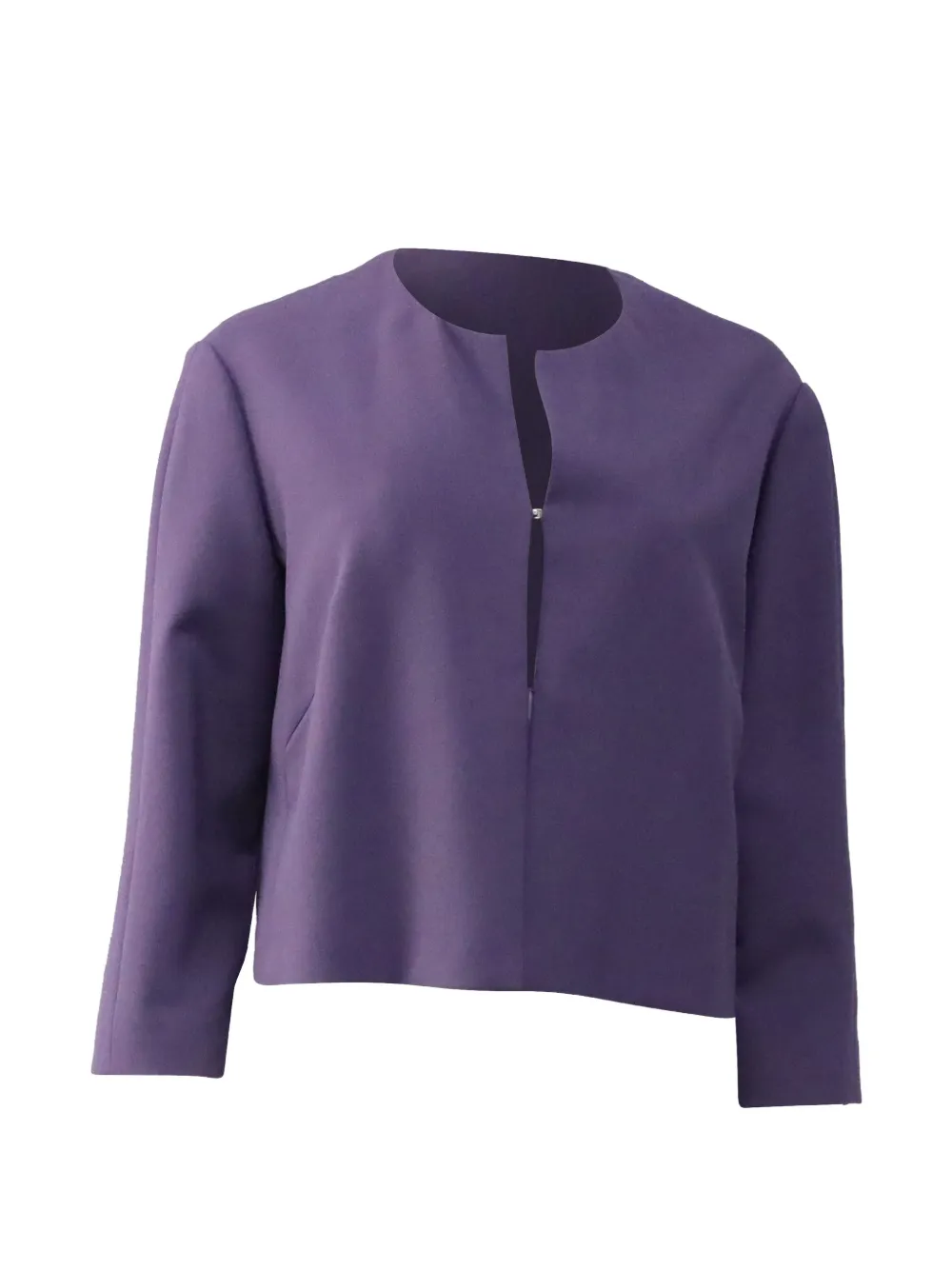 Pre-owned Hugo Boss Jileky Collarless Blazer In Purple