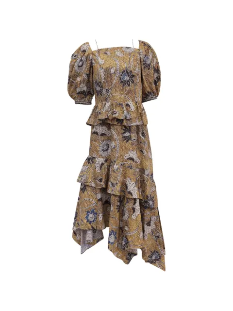 Ulla Johnson robe mi-longue volantée à fleurs