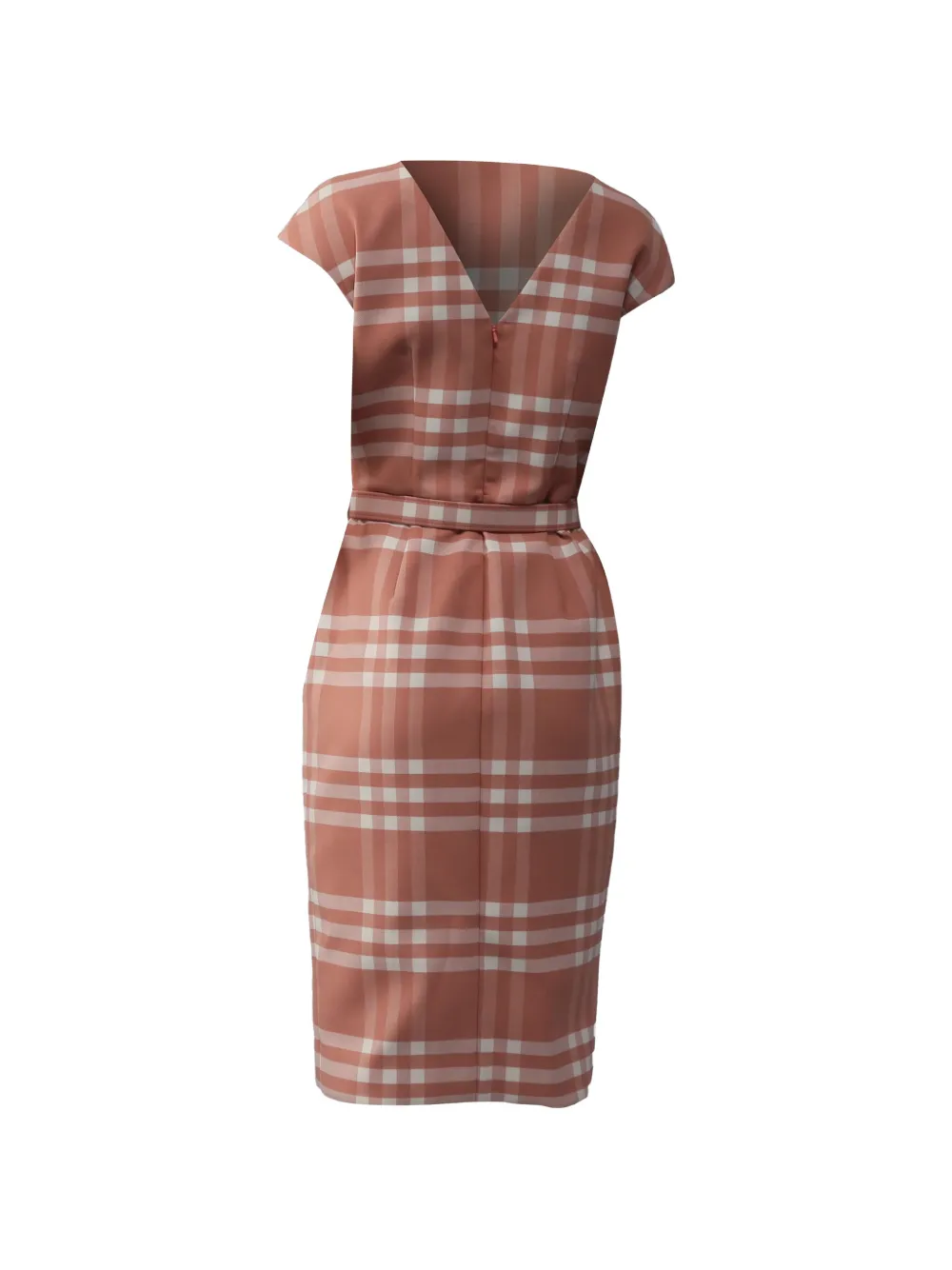 Oscar de la Renta Pre-Owned belt-detail midi dress - Roze