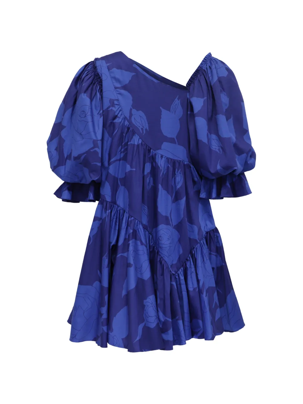 Aje one-shoulder tiered dress - Blauw