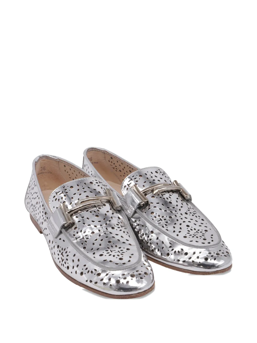 Tod's Vintage metal-hardware loafers - Zilver