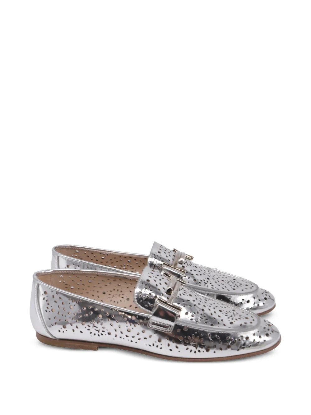 Tod's Vintage metal-hardware loafers - Argento
