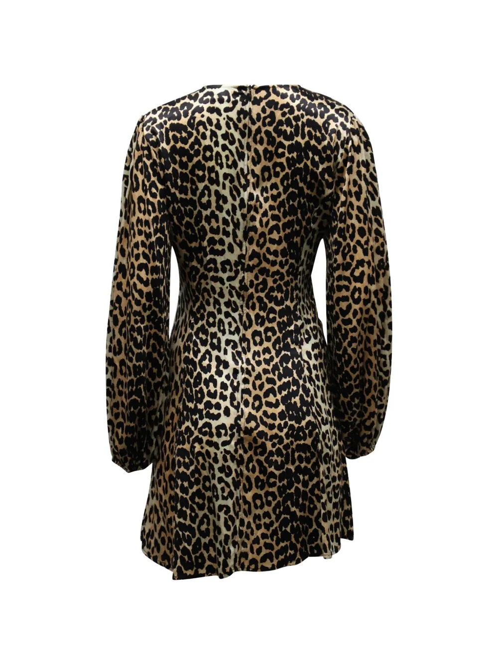GANNI leopard-print V-neck dress - Beige