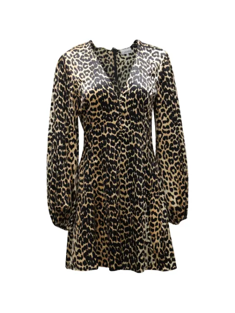 GANNI vestido con estampado de leopardo