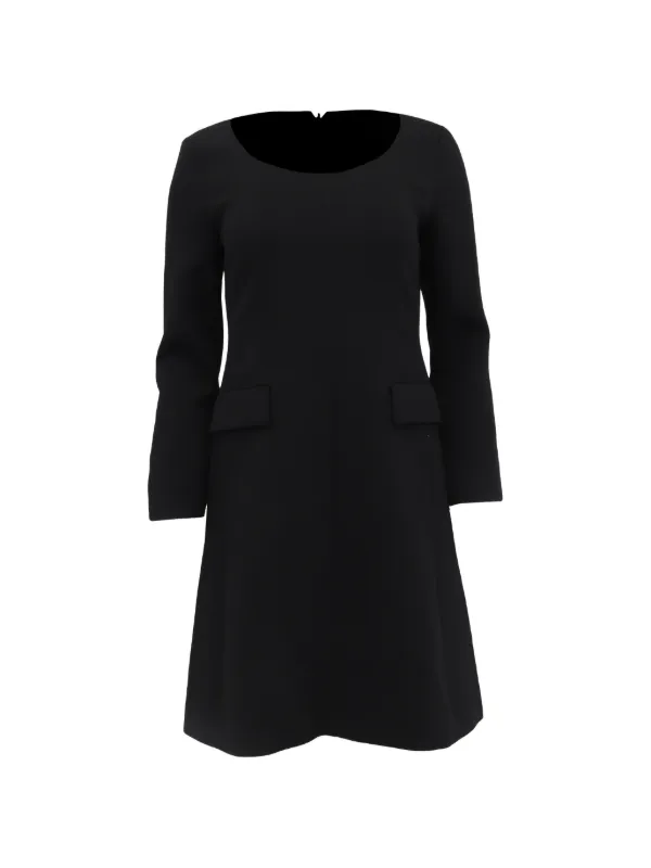 theory black dress long sleeve Theory long-sleeves Pocket Midi Dress | Black