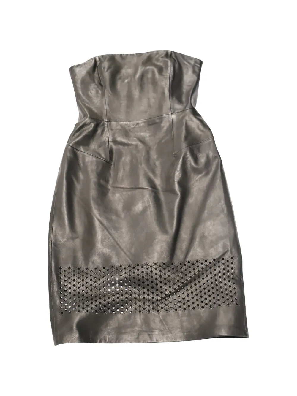 Pre-Owned Alexander Wang strapless laser-cut leather dress - Nero