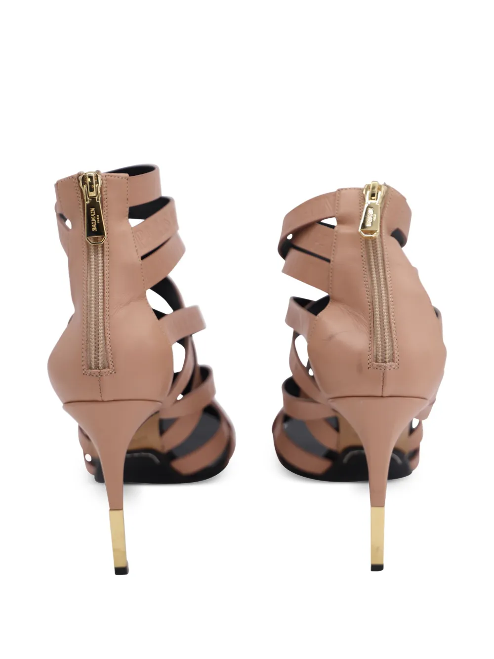  Balmain Pre-owned Charlotte 95 Logo-detail Criss-cross Sandals - Pink 