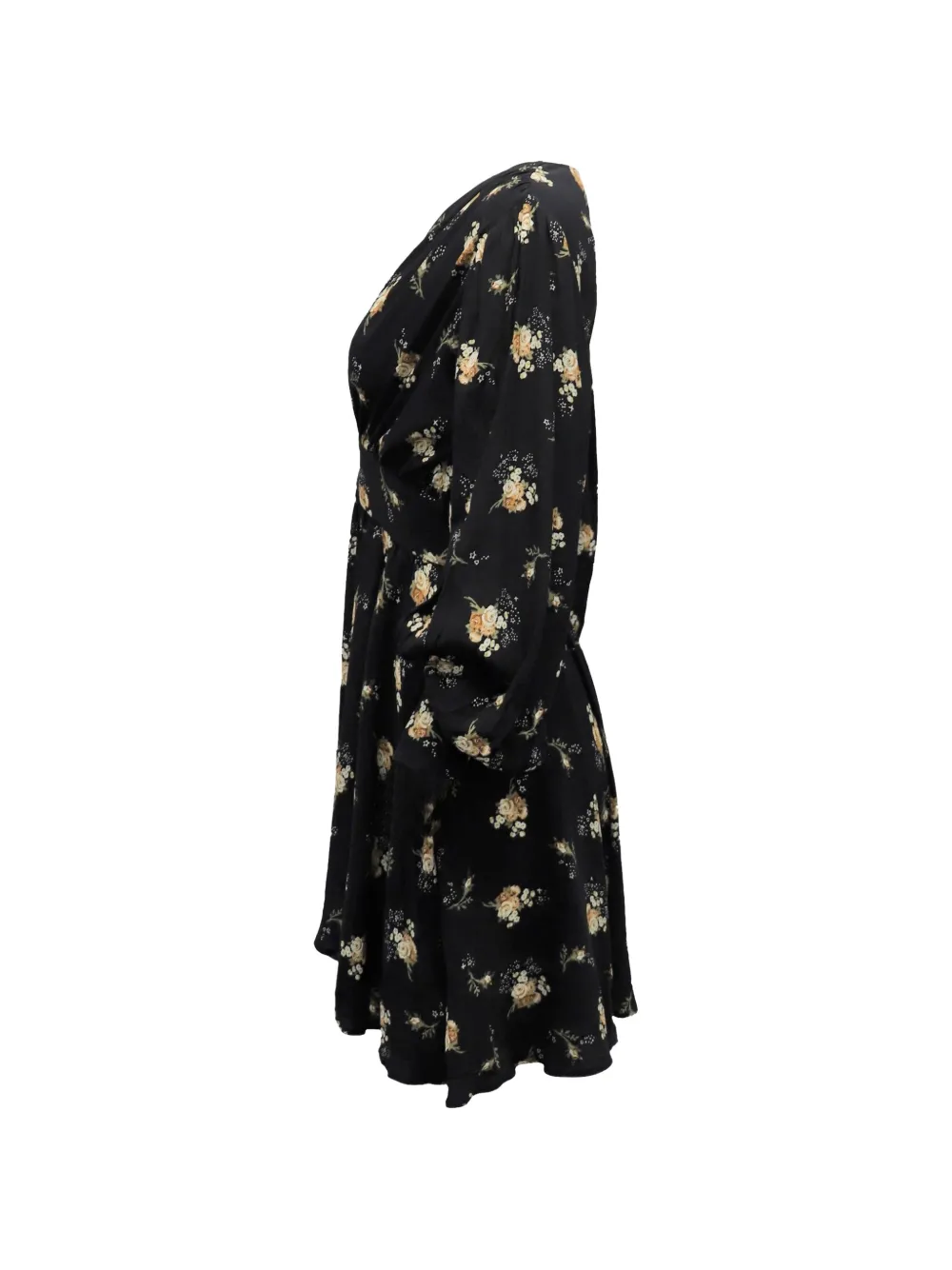 Maje long balloon sleeves floral dress - Schwarz