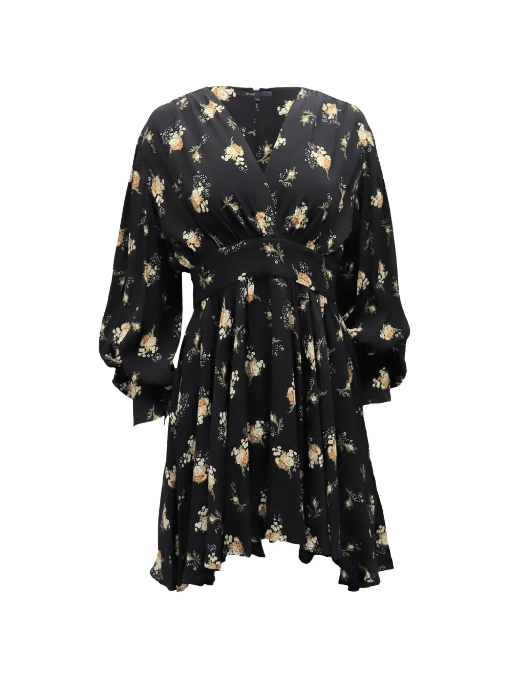 Maje long balloon sleeves floral dress - Zwart