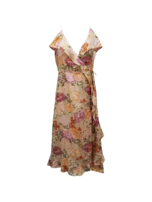 Agua By Agua Bendita Fairy Suki tie-back Floral Maxi Dress | Orange |  FARFETCH