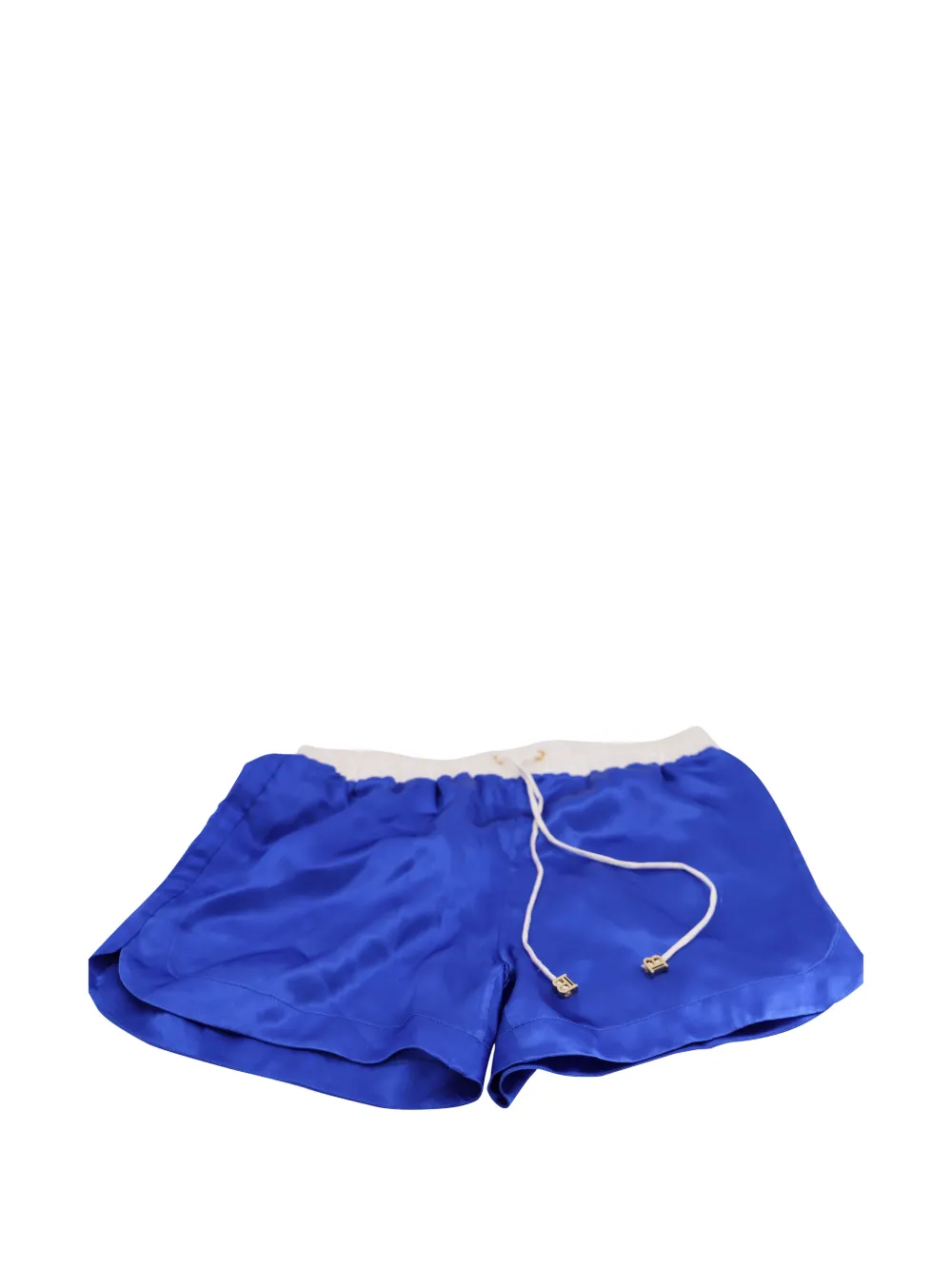 Balmain Pre-Owned silk waistband shorts - Blu