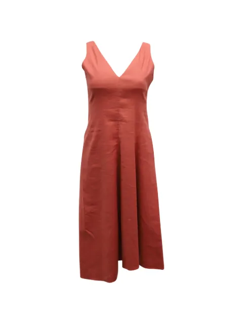 Theory vestido midi sin mangas con cuello en V