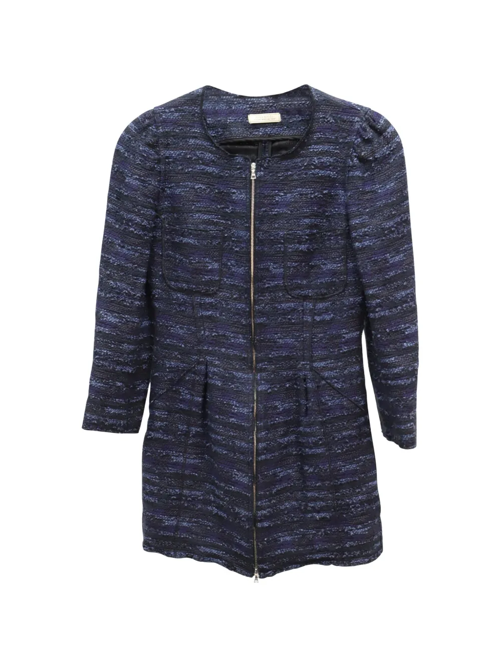 Nina Ricci Pre-Owned tweed zip-up jacket - Blu