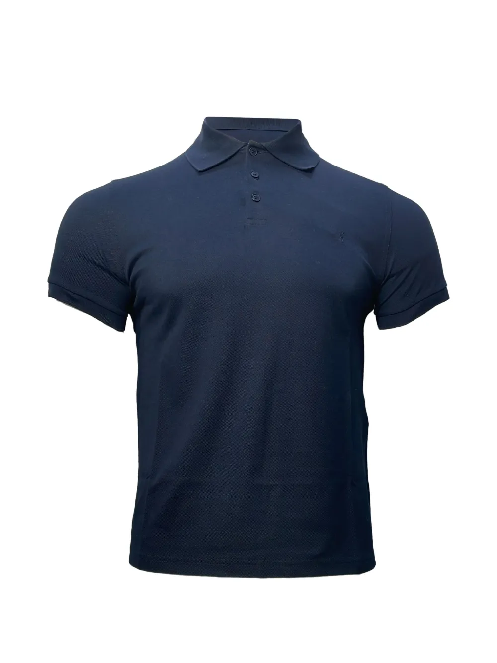 Saint Laurent Pre-Owned embroidered-logo polo shirt - Blu