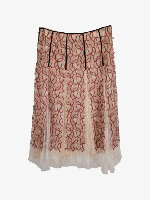 Giambattista Valli Vintage floral-embroidered midi skirt
